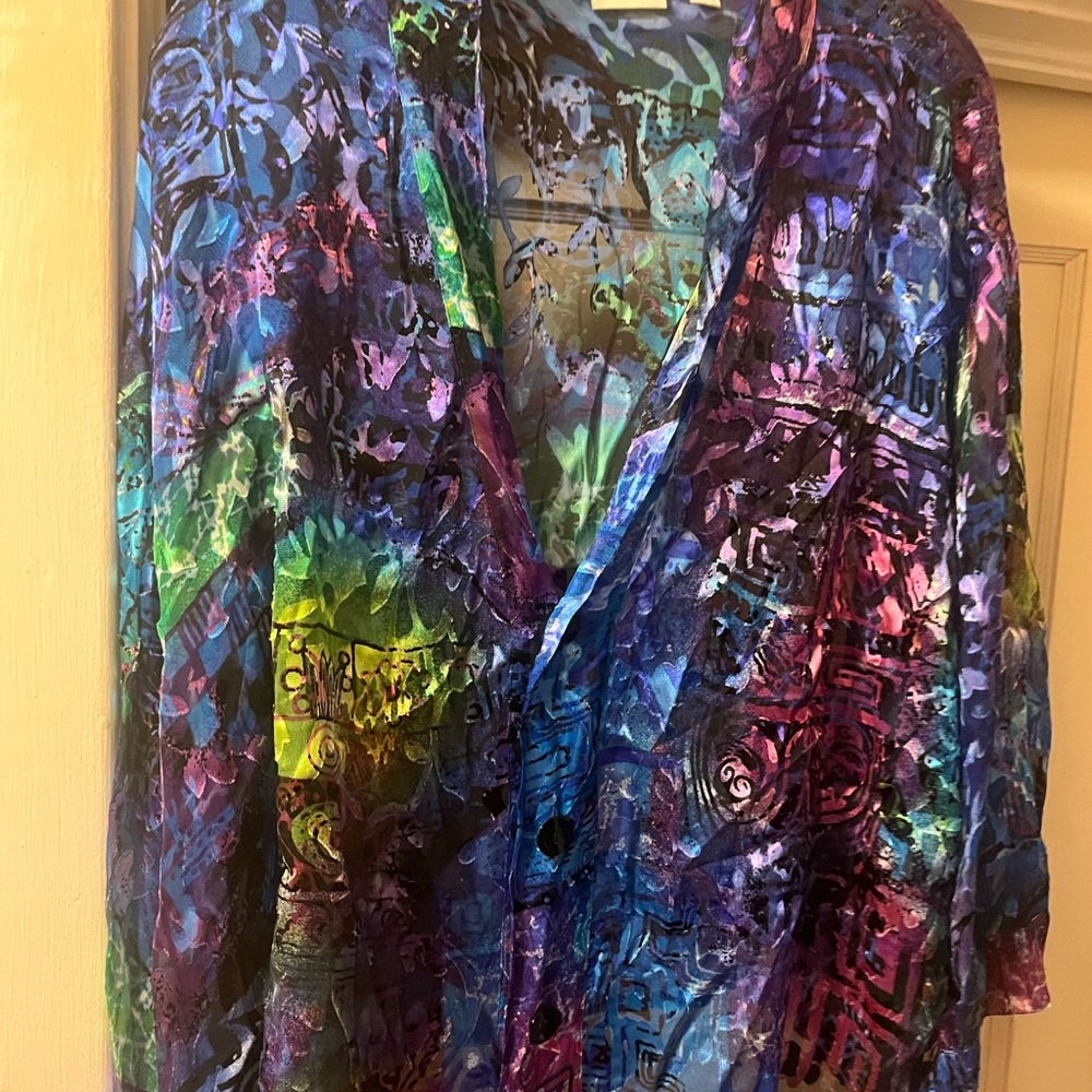 Chico's Multicolor Sheer Blouse